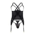CandyMan 99654 Mesh Two Piece Set Color Black